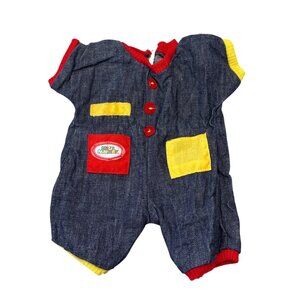 Magic Nursery Doll Outift Denim With Red & Yellow Pockets